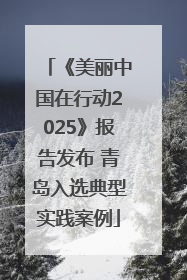 《美丽中国在行动2025》报告发布 青岛入选典型实践案例