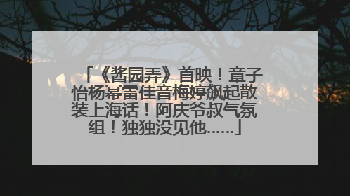 《酱园弄》首映！章子怡杨幂雷佳音梅婷飙起散装上海话！阿庆爷叔气氛组！独独没见他……
