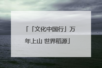「文化中国行」万年上山 世界稻源