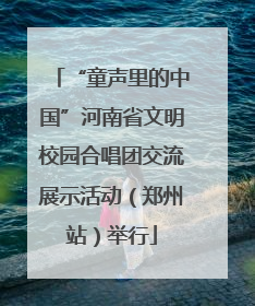 “童声里的中国”河南省文明校园合唱团交流展示活动（郑州站）举行