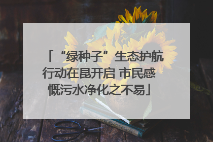 “绿种子”生态护航行动在昆开启 市民感慨污水净化之不易