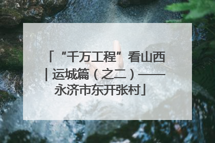 “千万工程”看山西｜运城篇（之二）——永济市东开张村