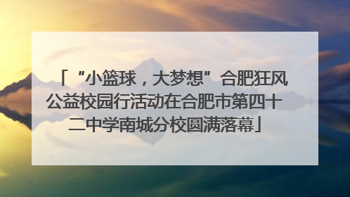 “小篮球，大梦想”合肥狂风公益校园行活动在合肥市第四十二中学南城分校圆满落幕