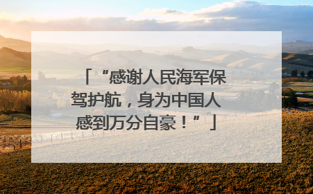 “感谢人民海军保驾护航，身为中国人感到万分自豪！”