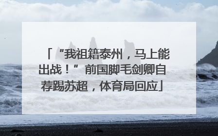 “我祖籍泰州，马上能出战！”前国脚毛剑卿自荐踢苏超，体育局回应