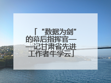 “数据为剑”的幕后指挥官——记甘肃省先进工作者牛学云