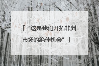 “这是我们开拓非洲市场的绝佳机会”