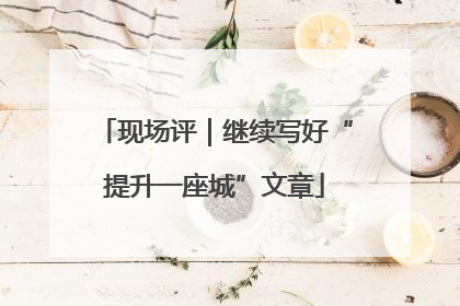 现场评｜继续写好“提升一座城”文章