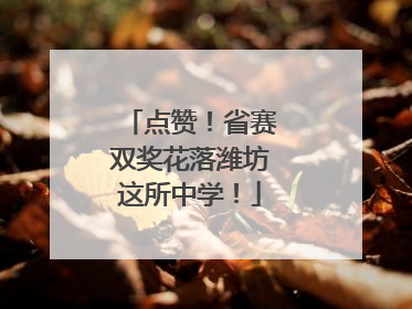 点赞！省赛双奖花落潍坊这所中学！