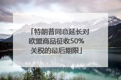 特朗普同意延长对欧盟商品征收50%关税的最后期限