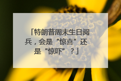 特朗普周末生日阅兵，会是“惊喜”还是“惊吓”？
