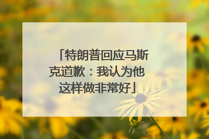 特朗普回应马斯克道歉：我认为他这样做非常好