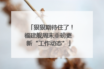 狠狠期待住了！福建舰周末重磅更新“工作动态”