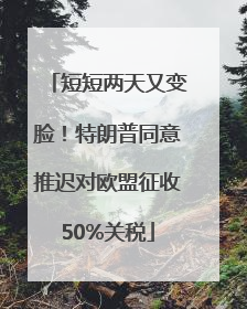 短短两天又变脸！特朗普同意推迟对欧盟征收50%关税