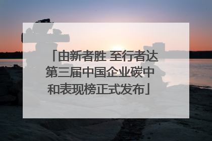 由新者胜 至行者达 第三届中国企业碳中和表现榜正式发布