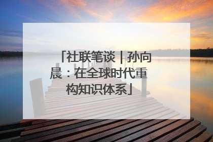 社联笔谈｜孙向晨：在全球时代重构知识体系