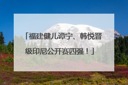 福建健儿谭宁、韩悦晋级印尼公开赛四强！