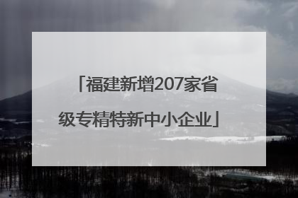 福建新增207家省级专精特新中小企业