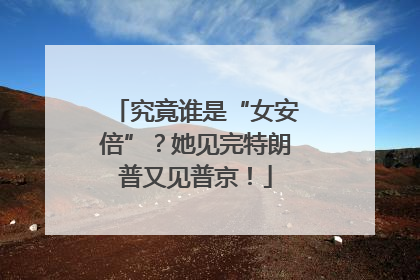 究竟谁是“女安倍”？她见完特朗普又见普京！