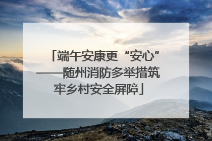 端午安康更“安心”——随州消防多举措筑牢乡村安全屏障