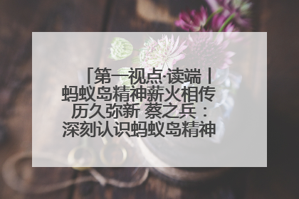 第一视点·读端丨蚂蚁岛精神薪火相传历久弥新 蔡之兵：深刻认识蚂蚁岛精神的“精气神”