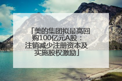 美的集团拟最高回购100亿元A股：注销减少注册资本及实施股权激励