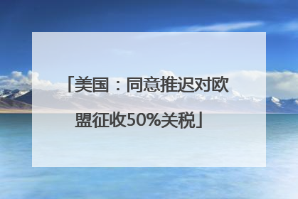 美国：同意推迟对欧盟征收50%关税