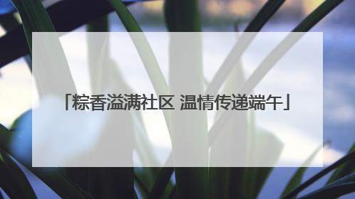 粽香溢满社区 温情传递端午