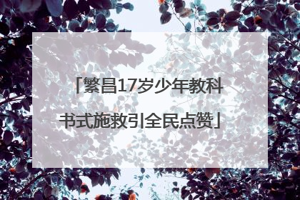 繁昌17岁少年教科书式施救引全民点赞