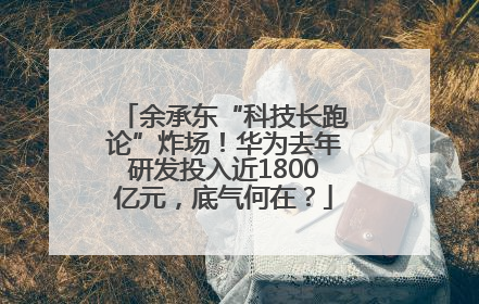 余承东“科技长跑论”炸场！华为去年研发投入近1800亿元，底气何在？