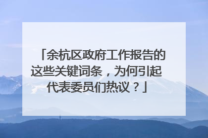 余杭区政府工作报告的这些关键词条，为何引起代表委员们热议？