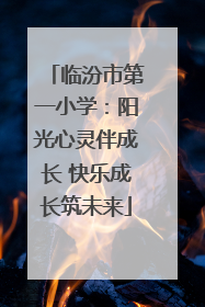临汾市第一小学：阳光心灵伴成长 快乐成长筑未来