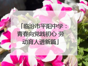 临汾市平阳中学：青春向党践初心 劳动育人谱新篇