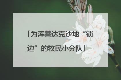 为浑善达克沙地“锁边”的牧民小分队
