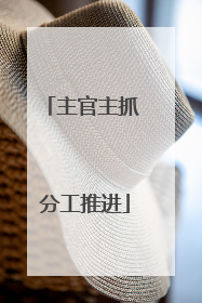 主官主抓 分工推进