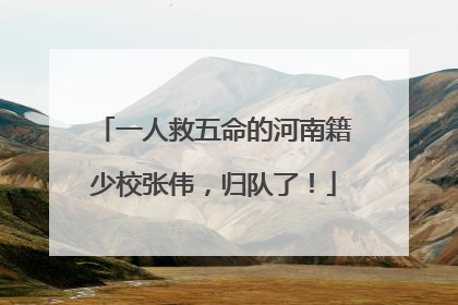 一人救五命的河南籍少校张伟，归队了！