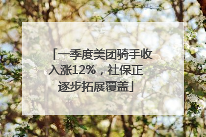一季度美团骑手收入涨12%，社保正逐步拓展覆盖