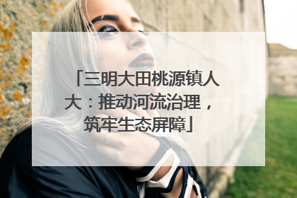 三明大田桃源镇人大：推动河流治理，筑牢生态屏障