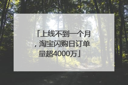 上线不到一个月，淘宝闪购日订单量超4000万