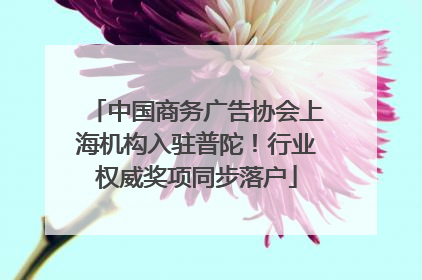 中国商务广告协会上海机构入驻普陀！行业权威奖项同步落户
