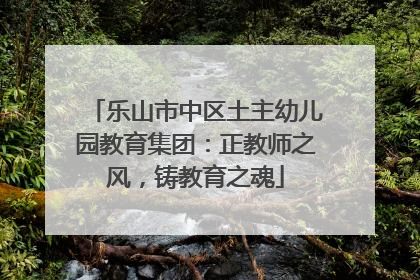 乐山市中区土主幼儿园教育集团：正教师之风，铸教育之魂