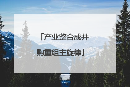 产业整合成并购重组主旋律