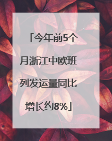 今年前5个月浙江中欧班列发运量同比增长约8%