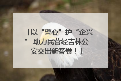 以“警心”护“企兴” 助力民营经吉林公安交出新答卷！