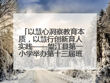 以慧心洞察教育本质，以慧行创新育人实践——望江县第一小学举办第十三届班主任论坛