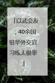 以武会友，40余国驻华外交官习练太极拳