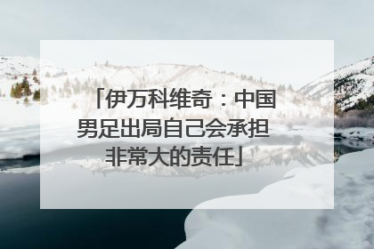 伊万科维奇：中国男足出局自己会承担非常大的责任