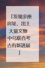 发现多座房址、出土大量文物 中乌联合考古有新进展