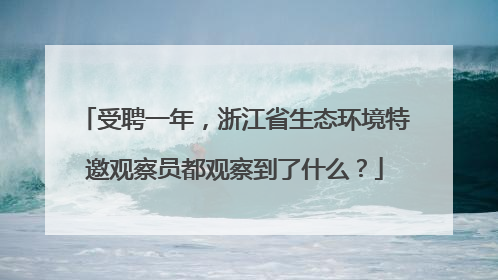 受聘一年，浙江省生态环境特邀观察员都观察到了什么？