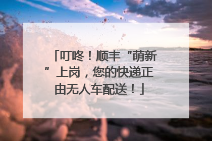 叮咚！顺丰“萌新”上岗，您的快递正由无人车配送！